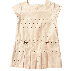 Jacadi Pale Pink Dress with Brown Polka Dots Size 2A